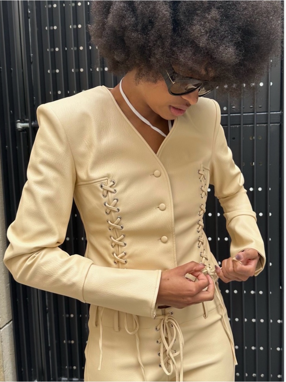 Saemdi Vegan-Leather Lace
Up Jacket worn 1x 288$